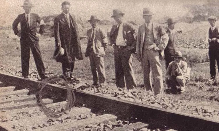 The railway sabotage used as the immediate pretext.
