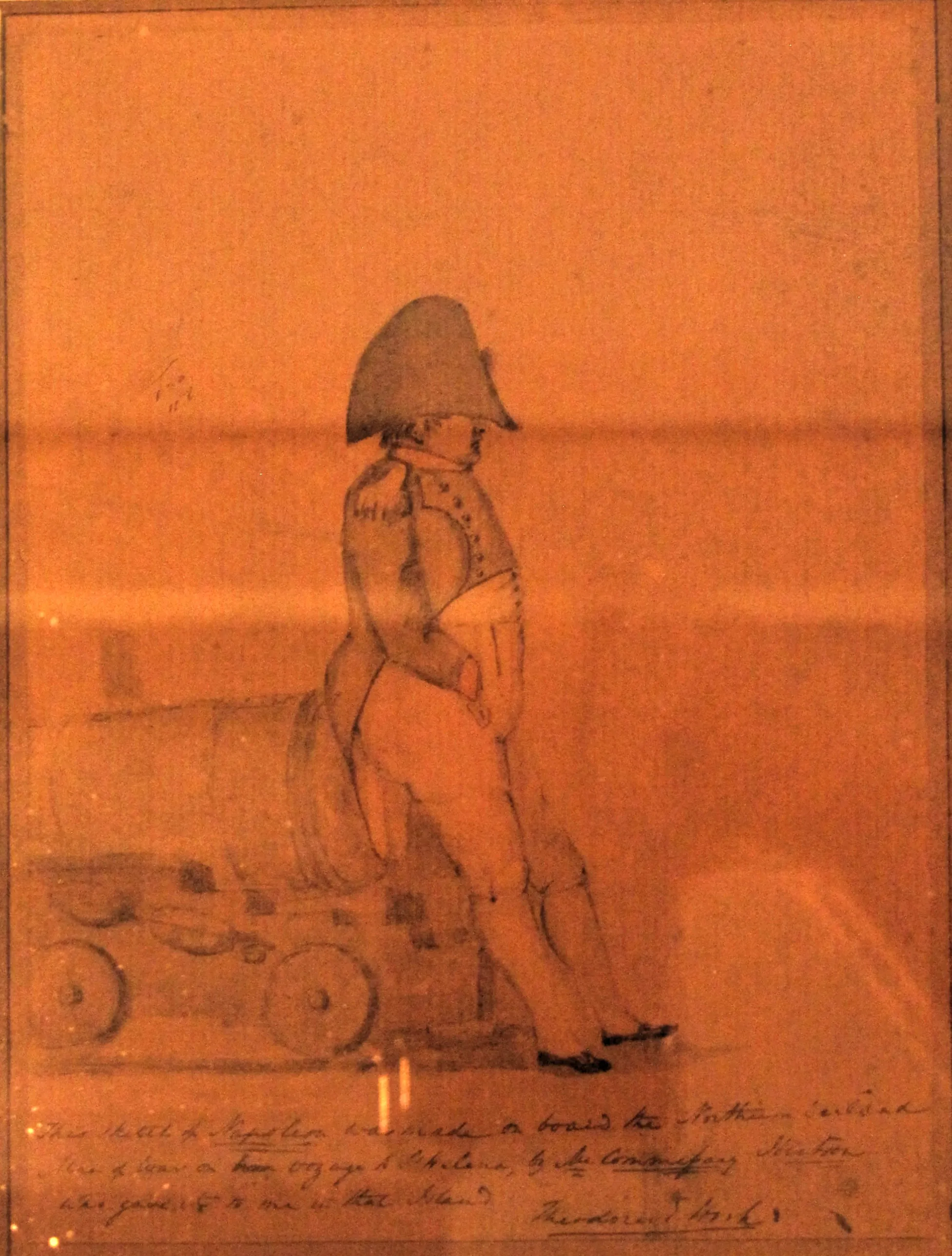 拿破崙在諾森伯蘭號上，Denzil O. Ibbetson 隨行素描（1815年）