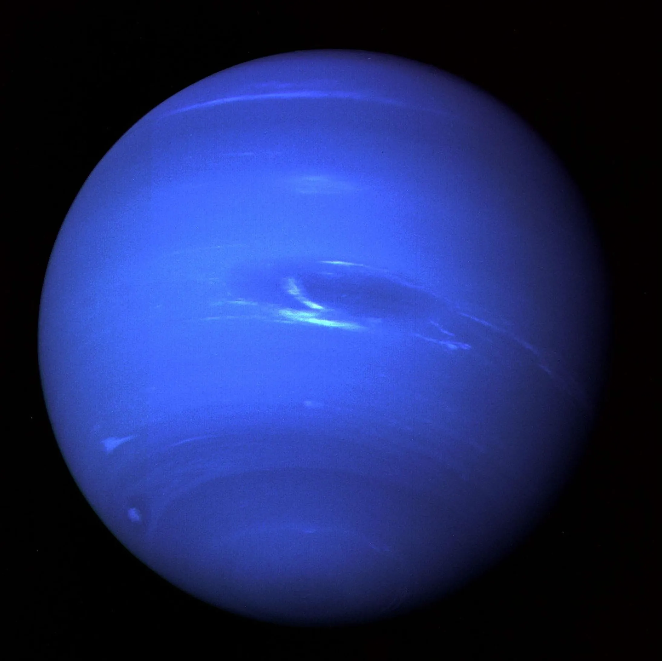 海王星全貌;航海家二號於1989年拍攝。